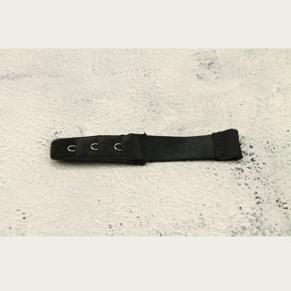 Op en Top Beha Verlenger 1 Haaks Zwart met Elastiek (per stuk)