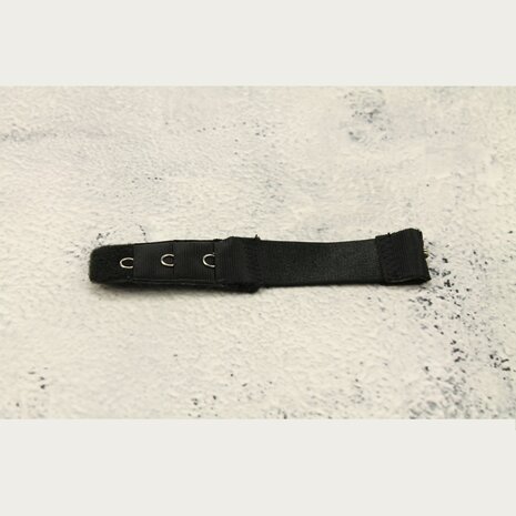 Op en Top Beha Verlenger 1 Haaks Zwart met Elastiek (per stuk)