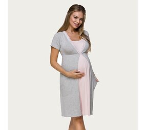 Lupoline Voedingsjurk Pretty Grey met mouwtje Lupoline Voedingsjurk Pretty Grey met mouwtje
