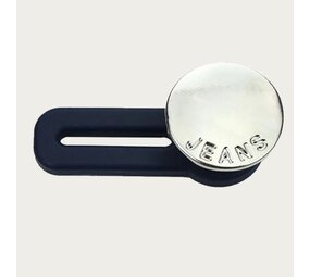 Op en Top Broek  Verlenger zilver glad met Jeans tekst Op en Top Broek  Verlenger zilver glad met Jeans tekst