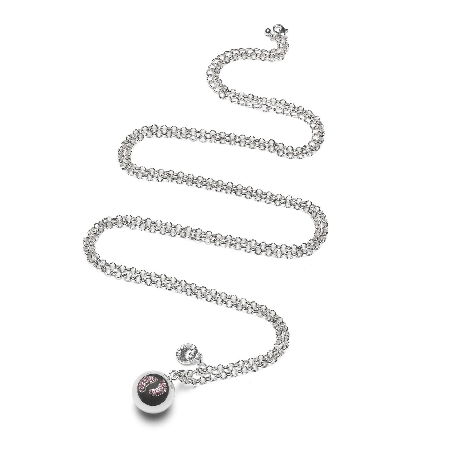 Proud MaMa Zwangerschapsketting Babybel Ketting Jasseron silver-plated babyfeet pink afbeelding