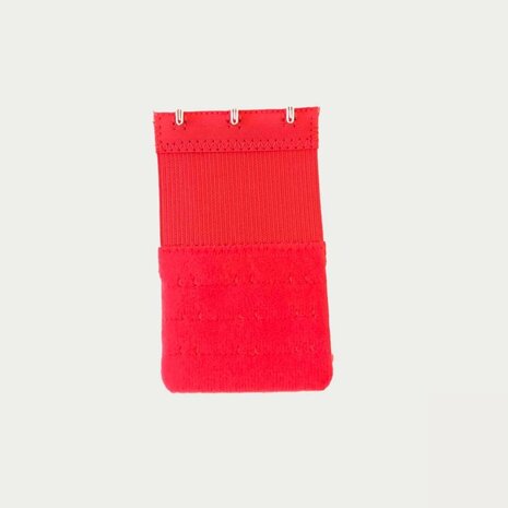 Op en Top Beha Verlengstuk / Verlenger 3 Haaks met Elastiek Rood (per stuk)