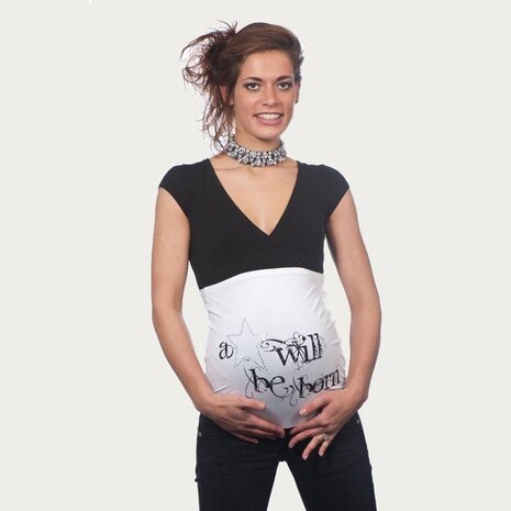 Op en Top Zwanger Zwangerschaps Buikband A Star will be Born Wit Op en Top Zwanger Zwangerschaps Buikband A Star will be Born Wit