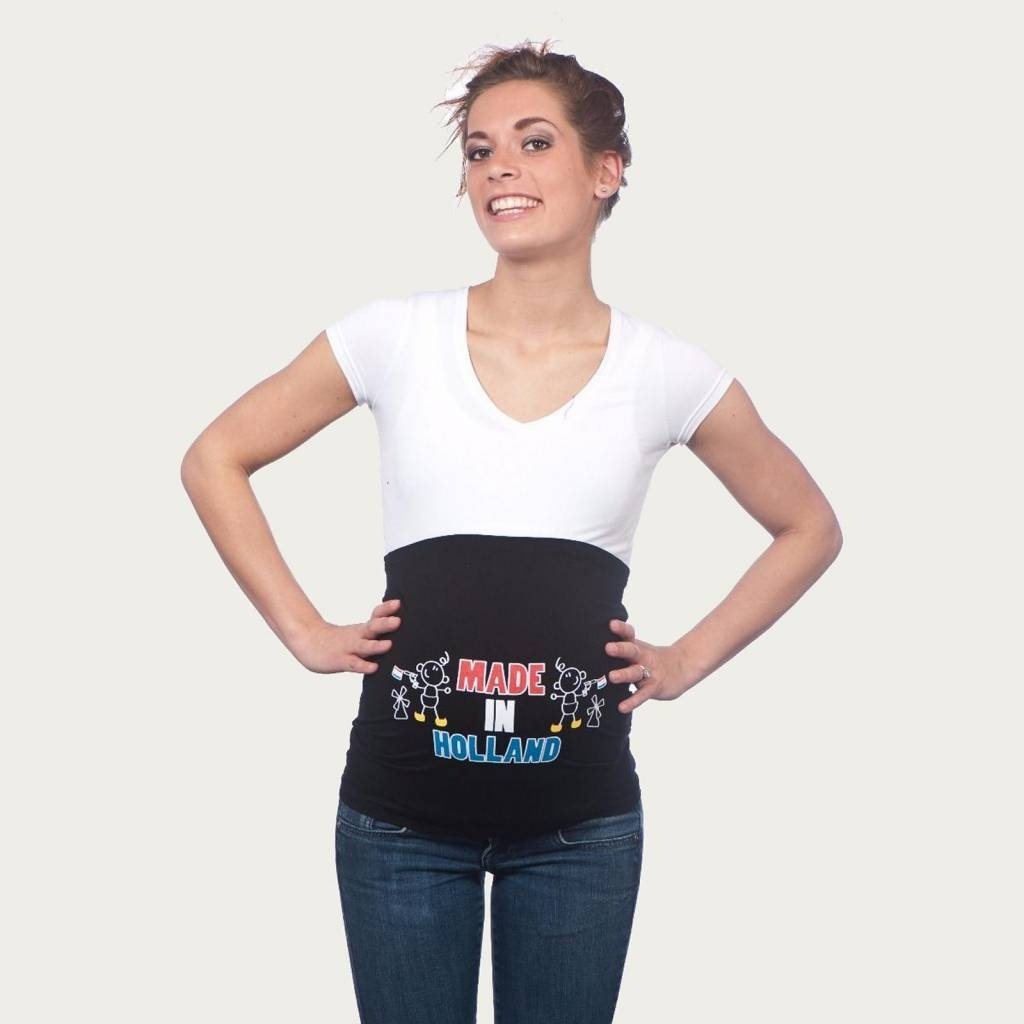Op en Top Zwanger Zwangerschaps Buikband Made in Holland Twins Zwart afbeelding