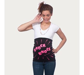 Op en Top Zwanger Zwangerschaps Buikband Knock Knock Zwart Op en Top Zwanger Zwangerschaps Buikband Knock Knock Zwart