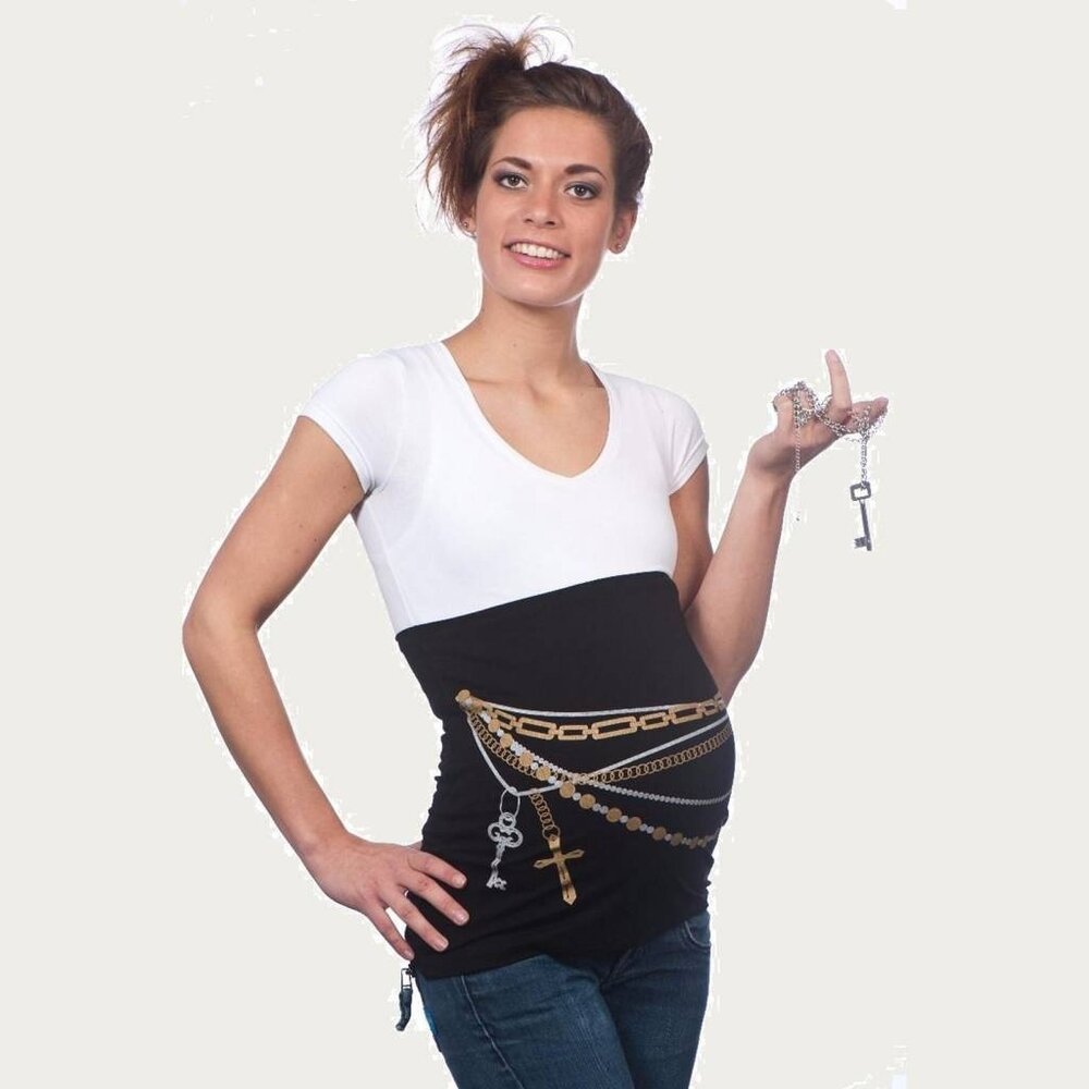 Op en Top Zwanger Zwangerschaps Buikband Sleutels Zwart Op en Top Zwanger Zwangerschaps Buikband Sleutels Zwart