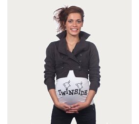 Op en Top Zwanger Zwangerschaps Buikband Twins Inside Wit