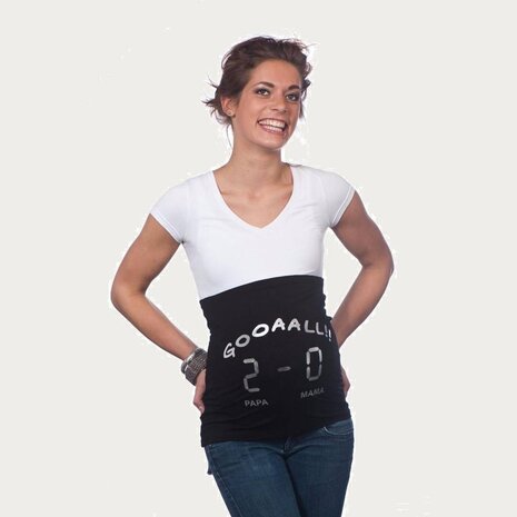 Op en Top Zwanger Zwangerschaps Buikband Gooaall 2-0 Zwart Op en Top Zwanger Zwangerschaps Buikband Gooaall 2-0 Zwart