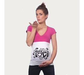 Op en Top Zwanger Zwangerschaps Buikband Made With Love Wit Op en Top Zwanger Zwangerschaps Buikband Made With Love Wit
