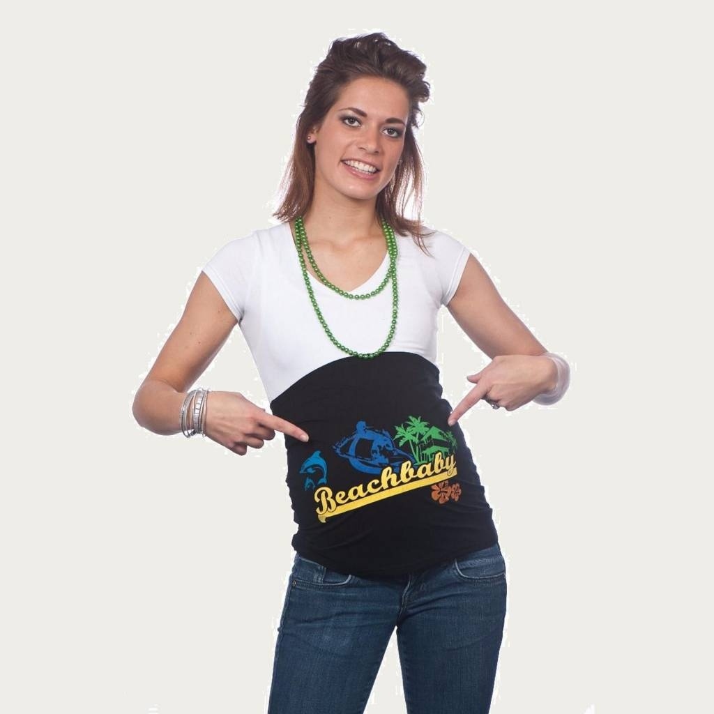 Op en Top Zwanger Zwangerschaps Buikband Beach Baby Zwart afbeelding