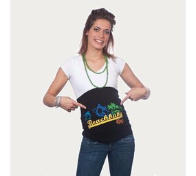 Op en Top Zwanger Zwangerschaps Buikband Beach Baby Wit