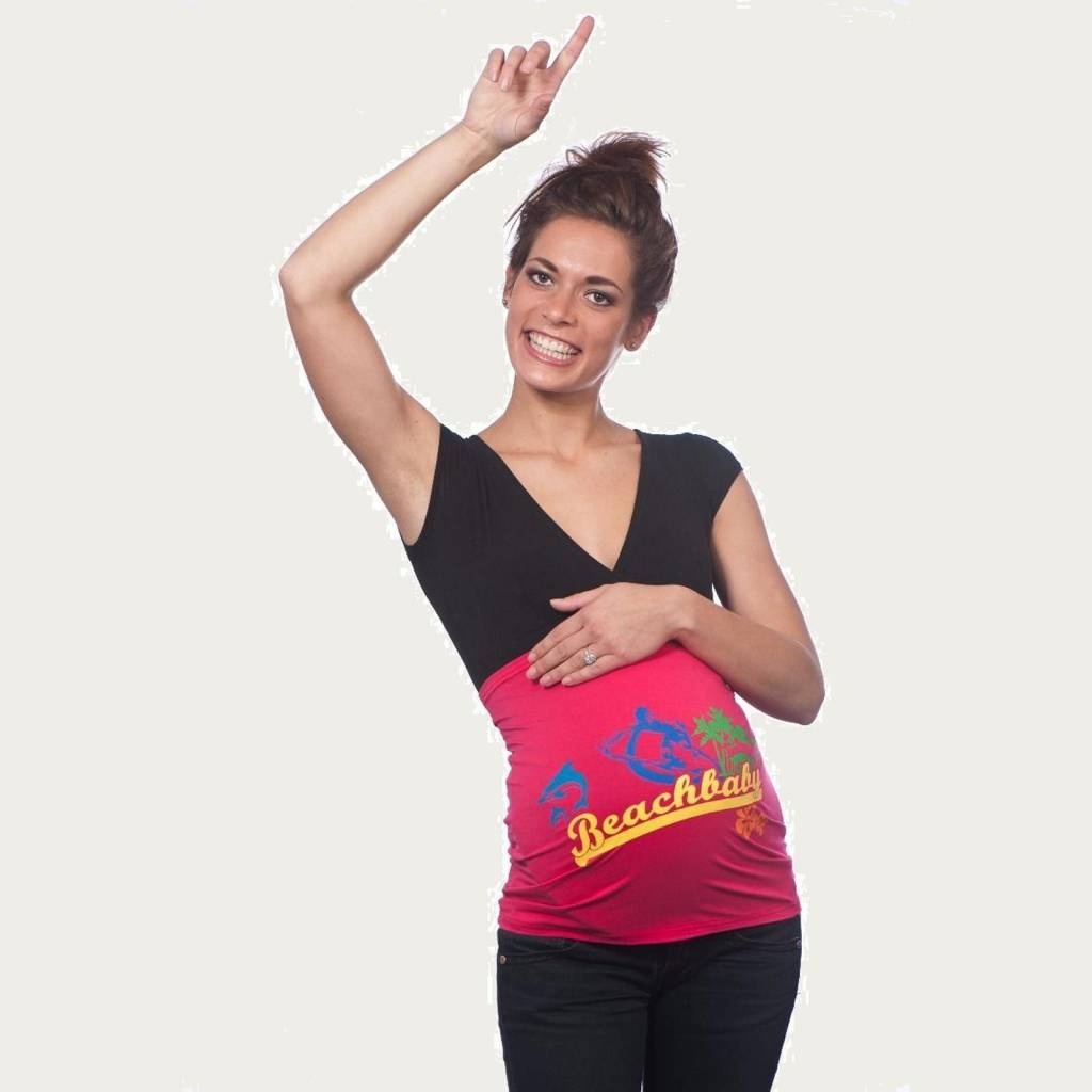 Op en Top Zwanger Zwangerschaps Buikband Beach Baby Roze afbeelding