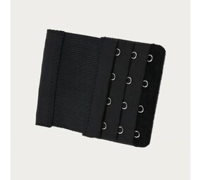 Op en Top Beha Verlenger 4 Haaks met Elastiek Zwart (per stuk)