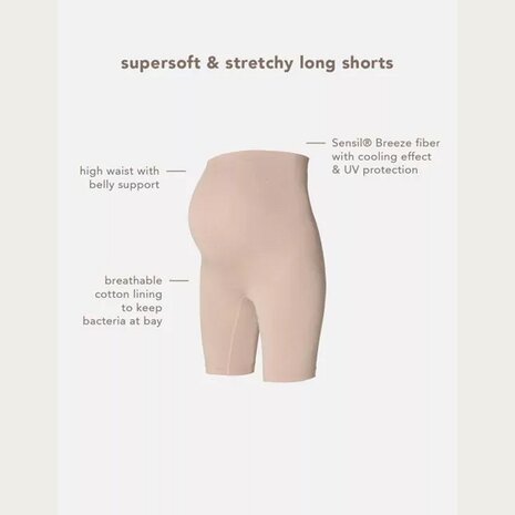 Noppies Niru Naadloze Sensil Zwangerschapsshort Hoog Lange Pijp  Moonlight