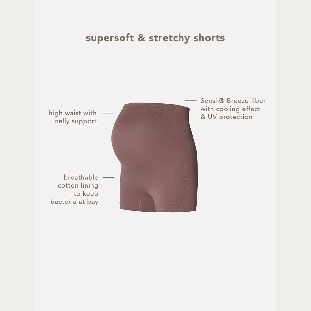 Noppies Lai Naadloze Sensil Zwangerschapsshort Hoog  Deep Taupe