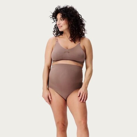 Noppies Nisa Naadloze Sensil Zwangerschapsslip  Deep Taupe Noppies Nisa Naadloze Sensil Zwangerschapsslip  Deep Taupe