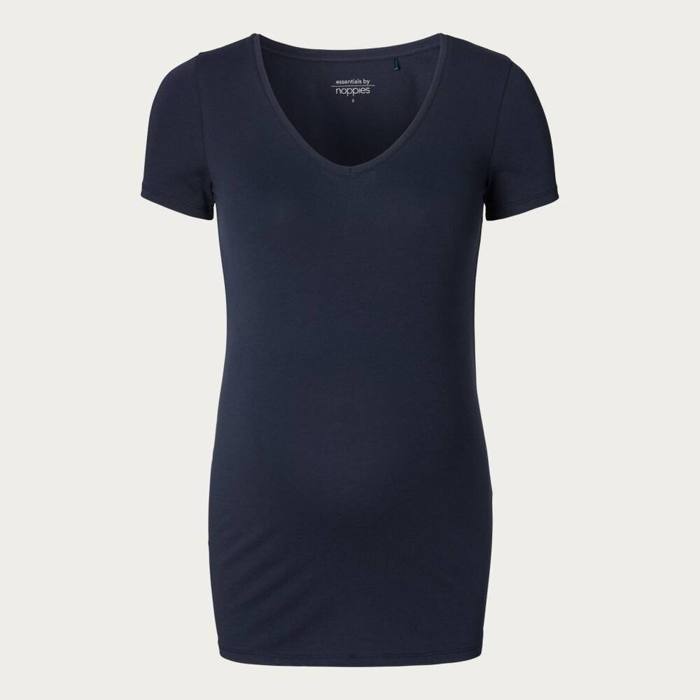 Noppies Zwangerschapsshirt Positieshirt V Hals Amsterdam Korte Mouw Donker Blauw Noppies Zwangerschapsshirt Positieshirt V Hals Amsterdam Korte Mouw Donker Blauw
