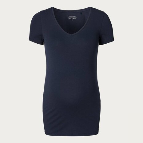 Noppies Zwangerschapsshirt Positieshirt V Hals Amsterdam Korte Mouw Donker Blauw Noppies Zwangerschapsshirt Positieshirt V Hals Amsterdam Korte Mouw Donker Blauw