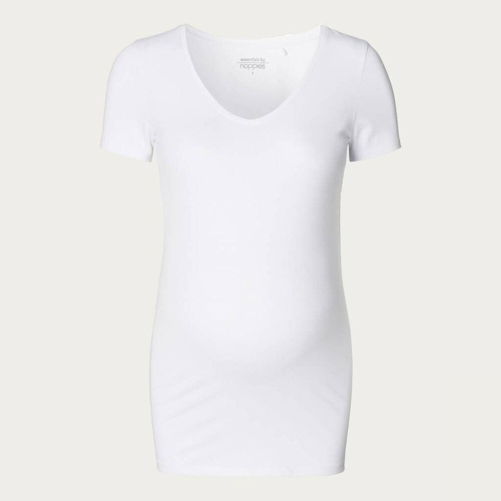 Noppies Zwangerschapsshirt Positieshirt V Hals Rome Mouw Wit