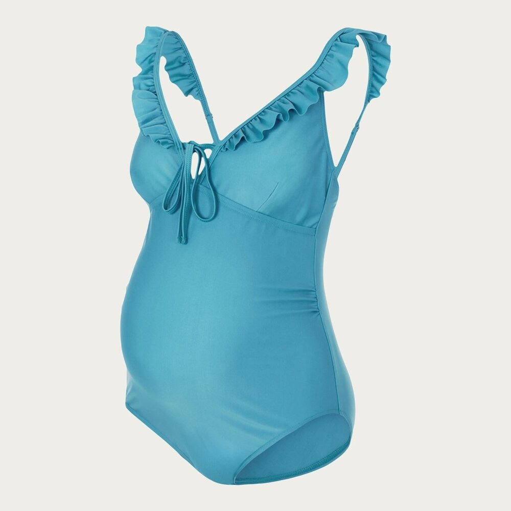 Mamalicious ZwangerschapsBadpak / PositieBadpak Daria  Ruffle Azure Blauw