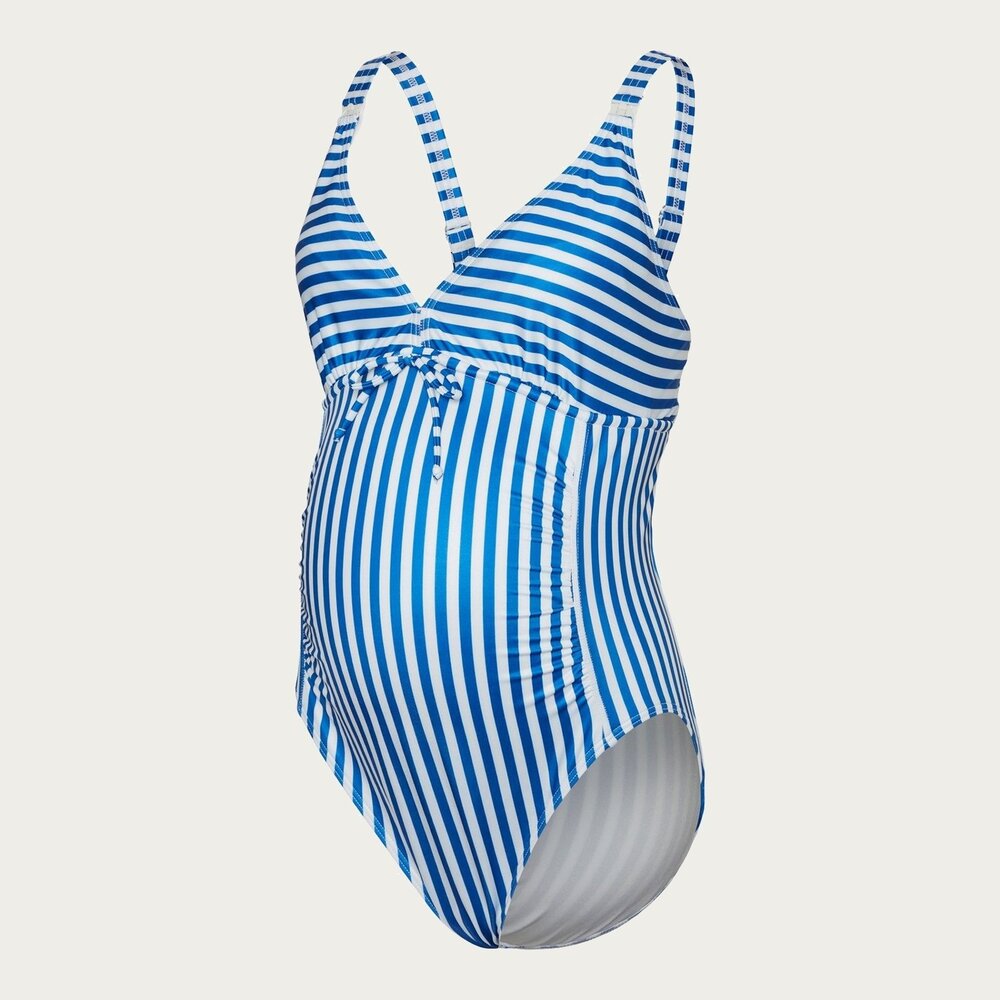 Mamalicious ZwangerschapsBadpak / Voedingsbadpak MLZaga Streep Blauw Wit