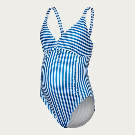 Mamalicious ZwangerschapsBadpak / Voedingsbadpak MLZaga Streep Blauw Wit