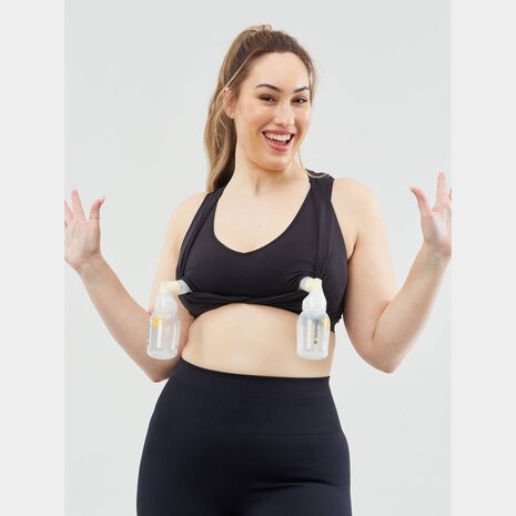 Cake Lingerie Yoga / Sport bh Lotus speciaal voor de borstkolf Zwart Cake Lingerie Yoga / Sport bh Lotus speciaal voor de borstkolf Zwart