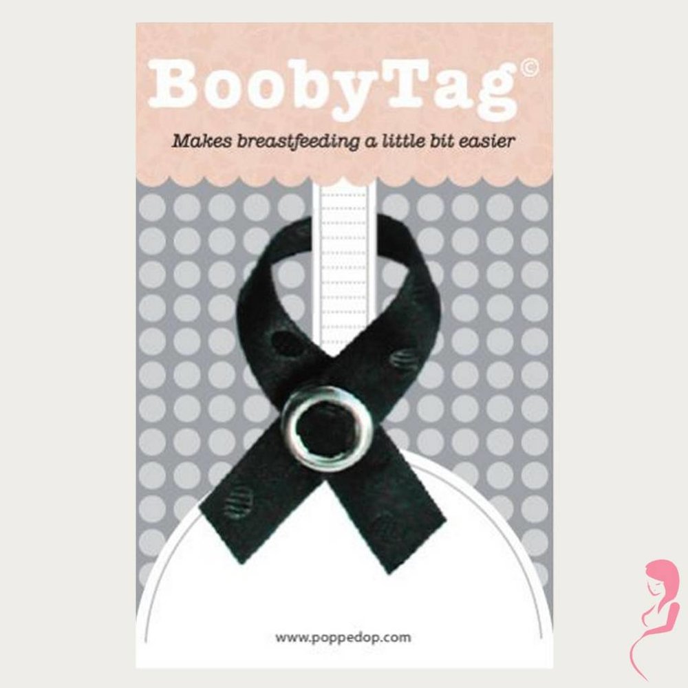 PoppeDop Boobytag Lou Lou Zwart met Zwarte Stippen