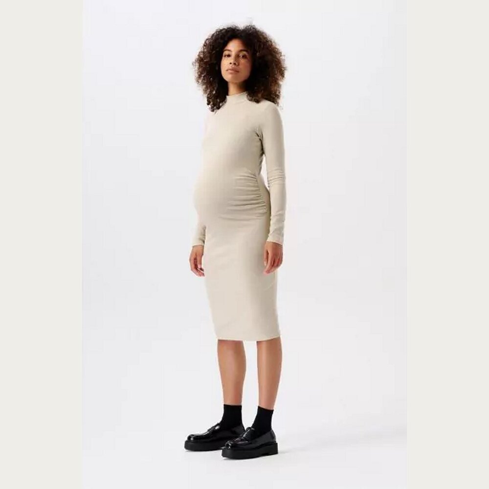 Noppies Zwangerschapsjurk Aima  Light Sand Rib Noppies Zwangerschapsjurk Aima  Light Sand Rib