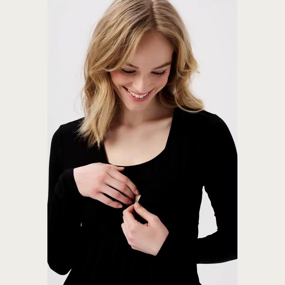 Noppies Zwangerschapsjurk Gaja Black Noppies Zwangerschapsjurk Gaja Black