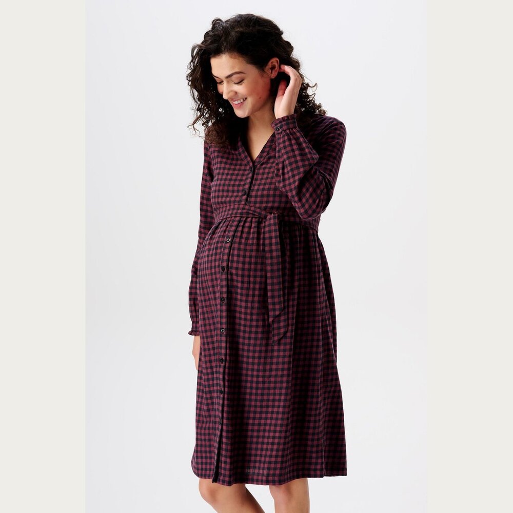 Esprit ZwangerschapsJurk Voedingsjurk Geruit van Flanel