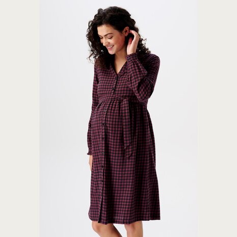 Esprit ZwangerschapsJurk Voedingsjurk Geruit van Flanel