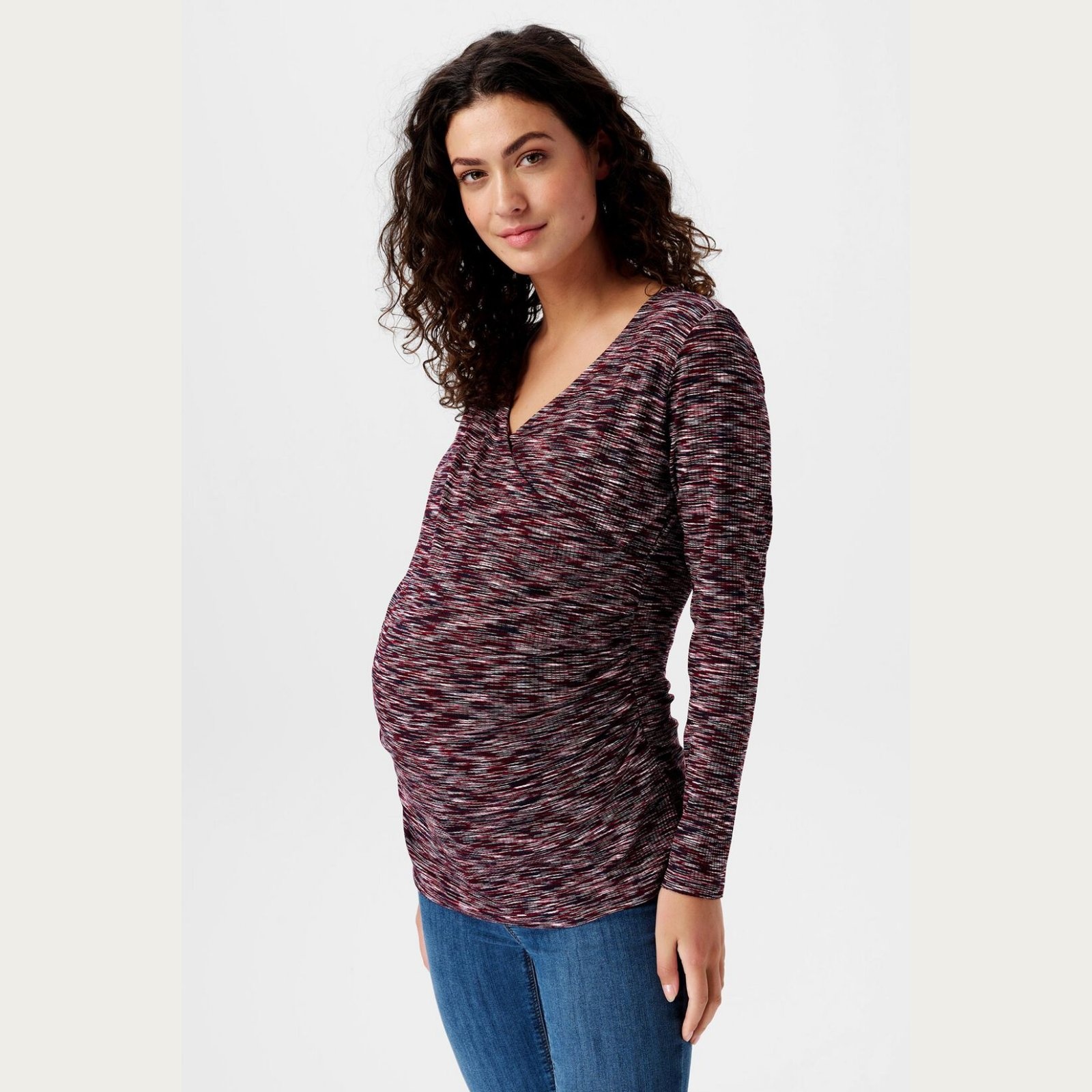 Zwangerschapsjurk Voedingsshirt Cross Over Rood