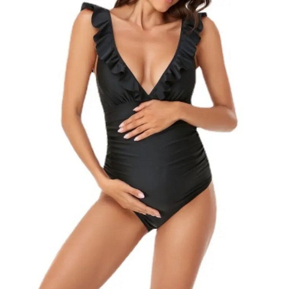 Op en Top Zwanger ZwangerschapsBadpak / PositieBadpak Lilian Zwart Op en Top Zwanger ZwangerschapsBadpak / PositieBadpak Lilian Zwart