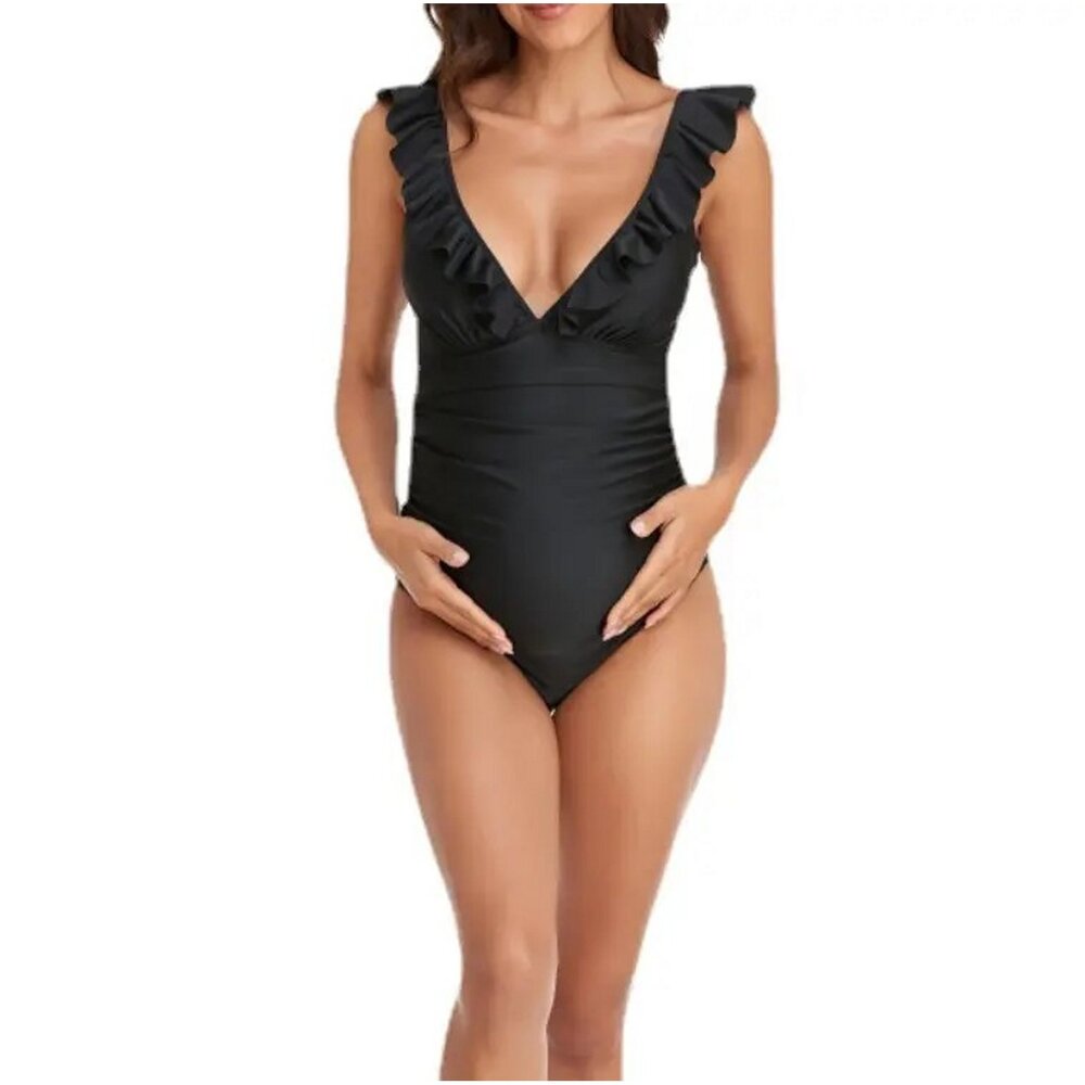 Op en Top Zwanger ZwangerschapsBadpak / PositieBadpak Lilian Zwart Op en Top Zwanger ZwangerschapsBadpak / PositieBadpak Lilian Zwart