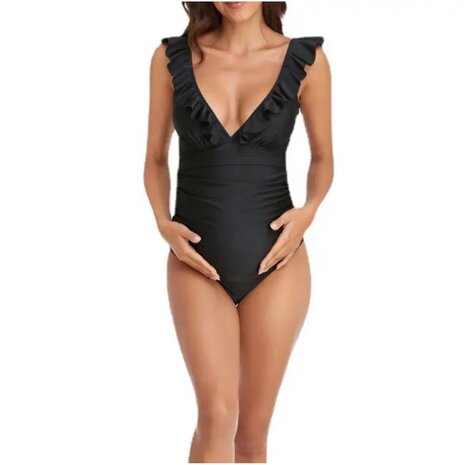 Op en Top Zwanger ZwangerschapsBadpak / PositieBadpak Lilian Zwart Op en Top Zwanger ZwangerschapsBadpak / PositieBadpak Lilian Zwart