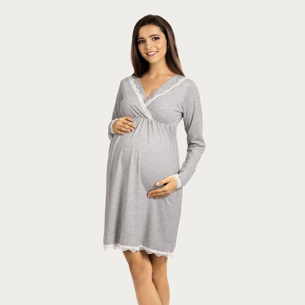 Lupoline Zwangerschapsjurk / Voedingsjurk Grey lange mouw Lupoline Zwangerschapsjurk / Voedingsjurk Grey lange mouw