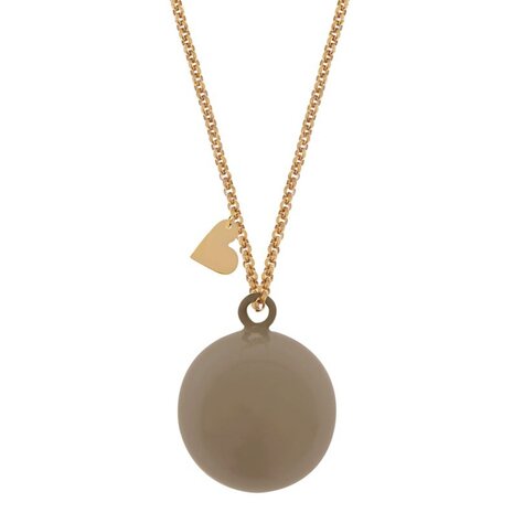 Proud MaMa Zwangerschapsketting Babybel Feline taupe goud kleurige ketting Proud MaMa Zwangerschapsketting Babybel Feline taupe goud kleurige ketting