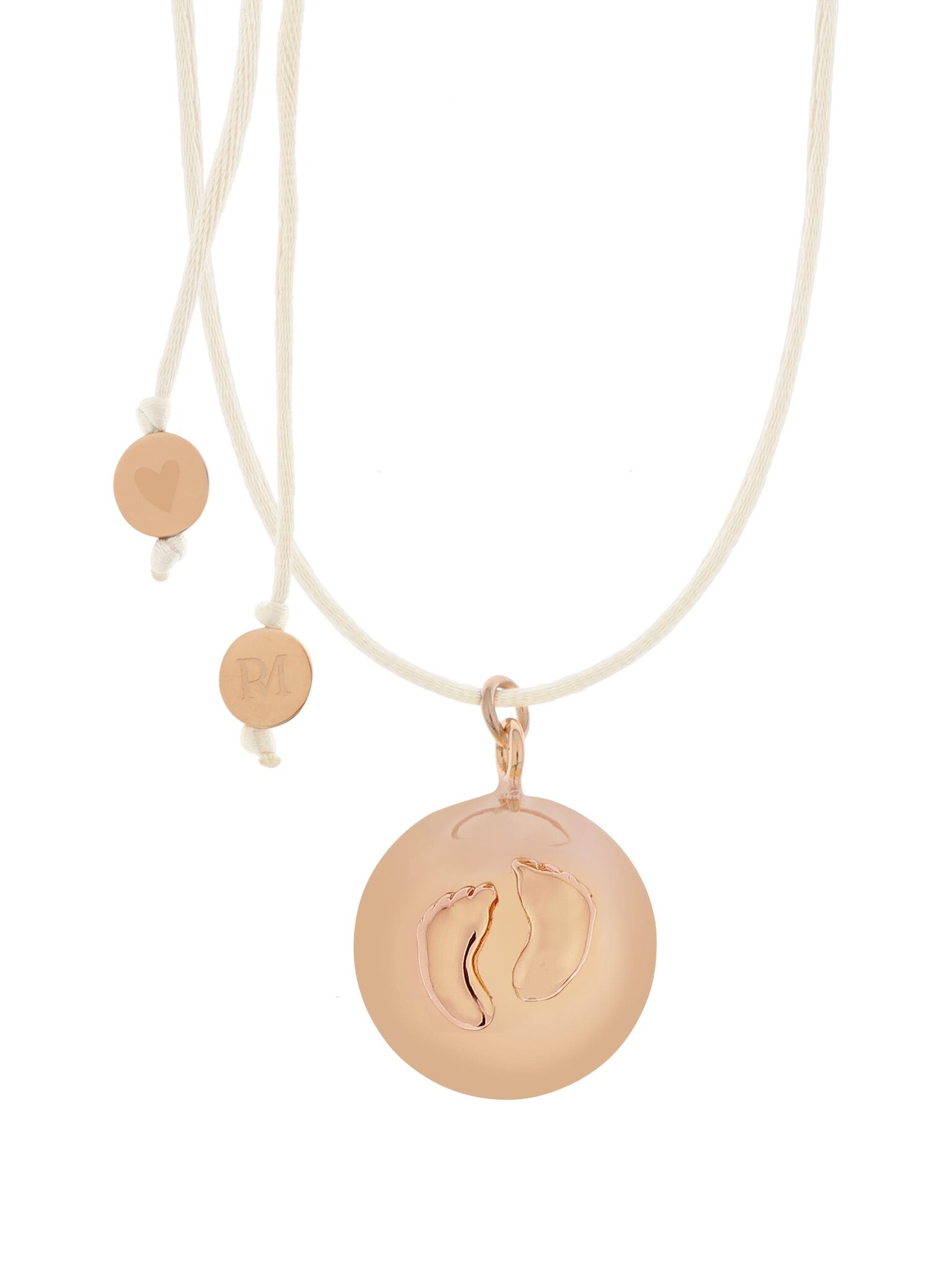Proud MaMa Zwangerschapsketting Babybel Sofie creme baby feet rose afbeelding
