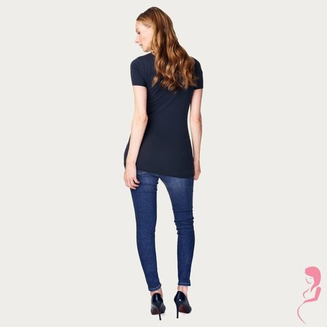 Noppies Zwangerschapsshirt Positieshirt V Hals Amsterdam Korte Mouw Donker Blauw Noppies Zwangerschapsshirt Positieshirt V Hals Amsterdam Korte Mouw Donker Blauw