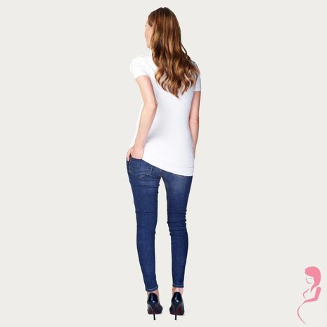 Noppies Zwangerschapsshirt Positieshirt V Hals Rome Mouw Wit