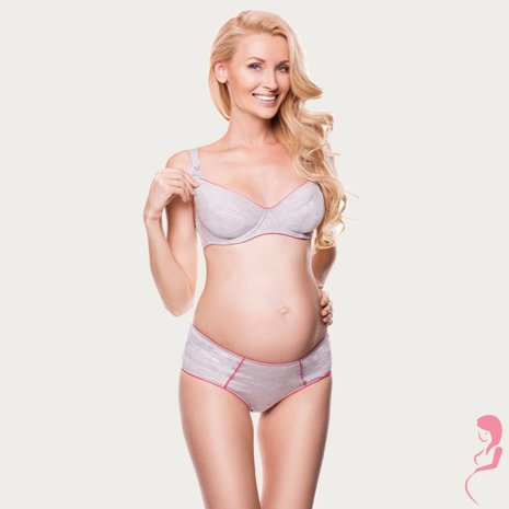 BB (Benefit) Sport Zwangerschapsbh / Voedingsbh Mama Active Grijs / Roze BB (Benefit) Sport Zwangerschapsbh / Voedingsbh Mama Active Grijs / Roze