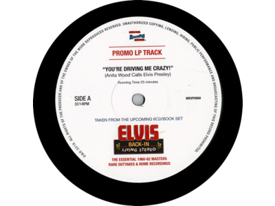 You're Driving Me Crazy - Anita Wood Calls Elvis Presley - Promo Black Vinyl LP