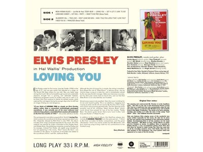 Elvis Presley In Loving You - 33 RPM Vinyl Wax Time Label - Original Cover Picture