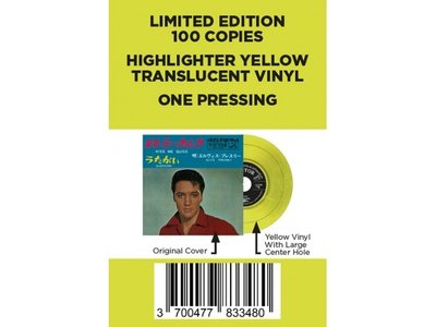 Elvis Presley Kiss Me Quick / Suspicion Japan Edition Re-Issue Yellow Vinyl