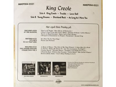 Elvis Presley King Creole Vol 3 - Orange Vinyl EP Memphis Mansion Label