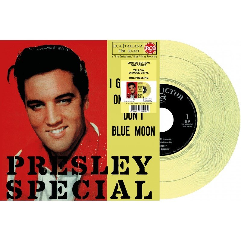 Elvis Presley I Got Stung / One Night Italian Edition Re-Issue Yellow Opaque Vinyl