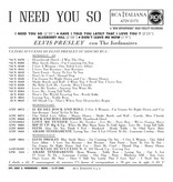 Elvis Presley I Need You So  Italian Edition Re-Issue Yellow Translucent Vinyl