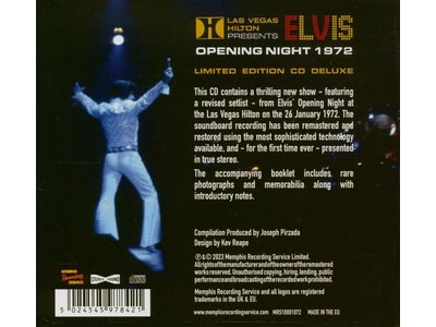 MRS - Las Vegas Hilton Presents Elvis Opening Night 1972  - 1 CD Deluxe Set