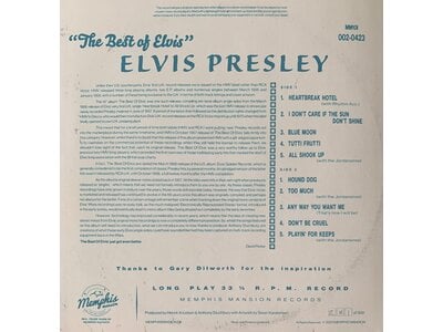 The Best Of Elvis - Black 10" Vinyl Memphis Mansion Label